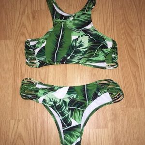 ZAFUL palm tree print bikini set